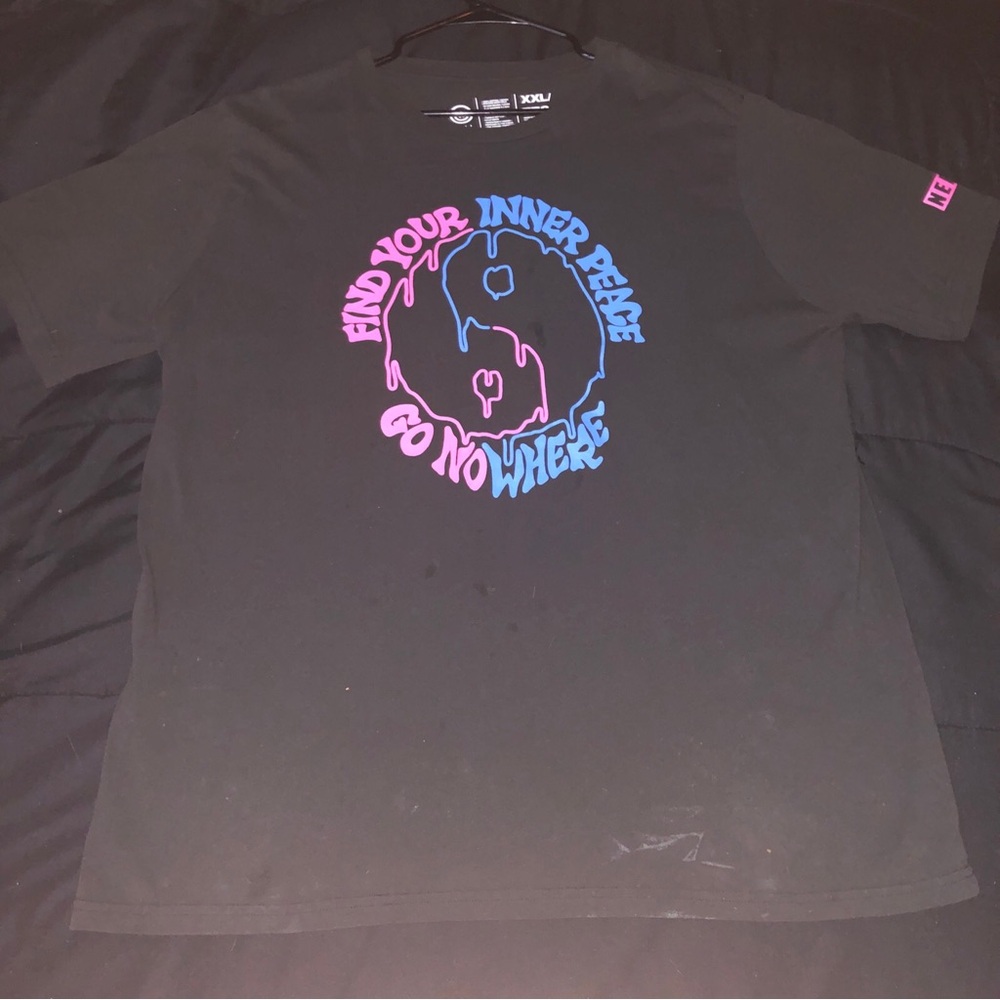 Neff Black Short-Sleeve Tee with Pink & Blue Yin-Yang Graphic
